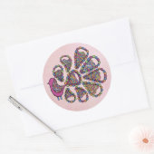 Peacock Party Roze DIY Cupcake Etiket (Envelop)