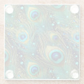 Peacock Passion Sierkussen Glazen Onderzetter (Achterkant)