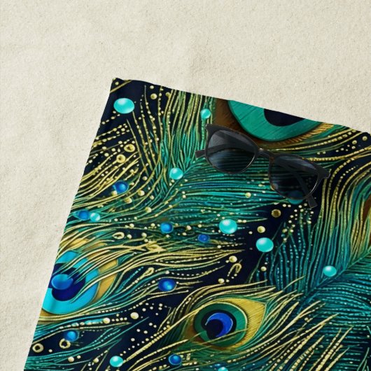 Peacock Passion Sierkussen Strandlaken (In situ)