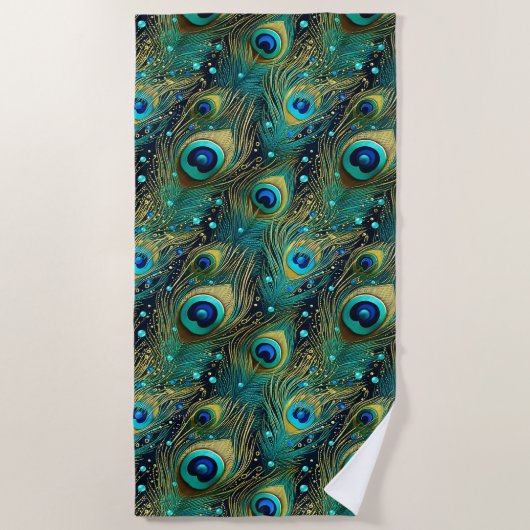 Peacock Passion Sierkussen Strandlaken (Voorkant)