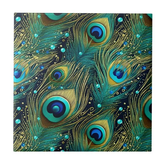 Peacock Passion Sierkussen Tegeltje (Voorkant)