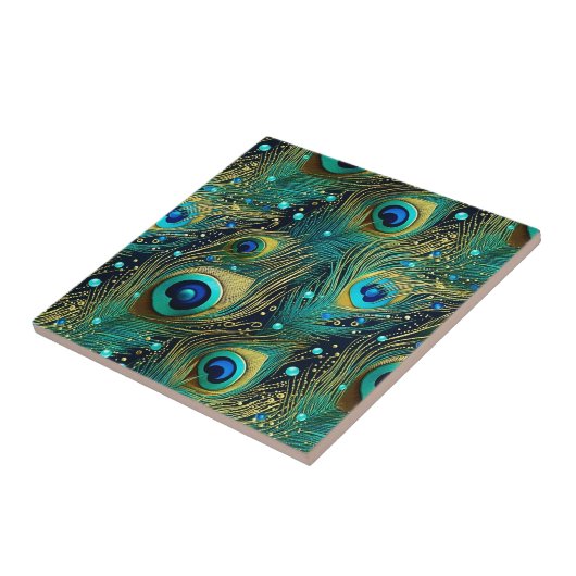 Peacock Passion Sierkussen Tegeltje (Zijkant)