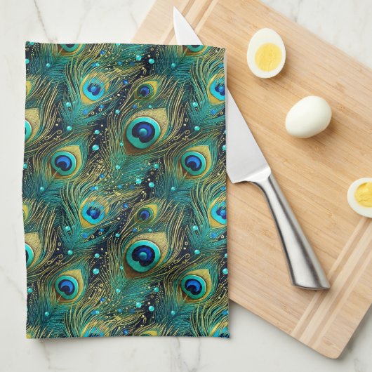 Peacock Passion Sierkussen Theedoek (Quarter Fold)