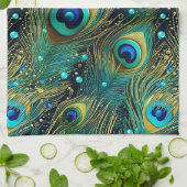 Peacock Passion Sierkussen Theedoek (Gevouwen)