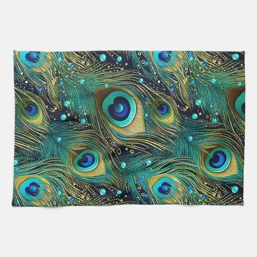 Peacock Passion Sierkussen Theedoek (Horizontaal)