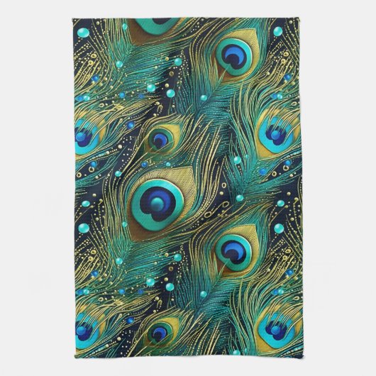 Peacock Passion Sierkussen Theedoek (Verticaal)