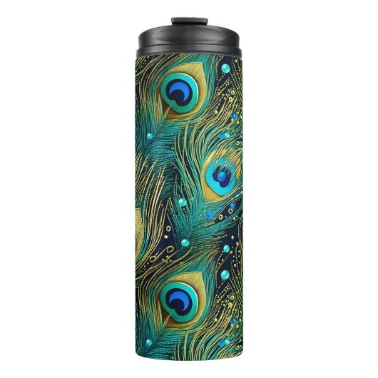 Peacock Passion Sierkussen Thermosbeker (Voorkant)