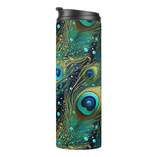 Peacock Passion Sierkussen Thermosbeker (Geroteerd rechts)