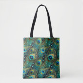 Peacock Passion Sierkussen Tote Bag (Voorkant)