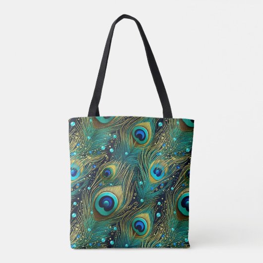 Peacock Passion Sierkussen Tote Bag (Achterkant)
