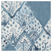 PEACOCK PATCHWORK Navy Boho Chic Waterverf Stof (Close Up)