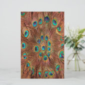 Peacock patroon Achtergrond Briefpapier (Staand voorkant)