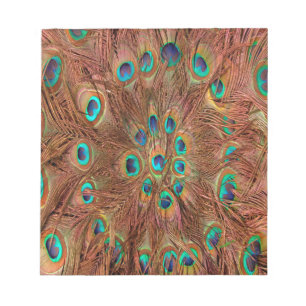 Peacock patroon Achtergrond Notitieblok