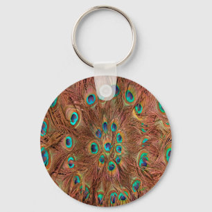 Peacock patroon Achtergrond Sleutelhanger