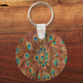 Peacock patroon Achtergrond Sleutelhanger (Voorkant)