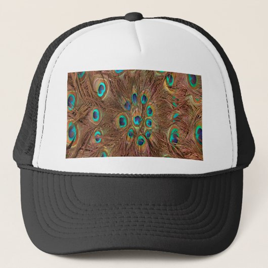 Peacock patroon Achtergrond Trucker Pet (Voorkant)