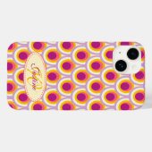 Peacock patroon gele roze naam Case-Mate iPhone case (Achterkant (horizontaal))