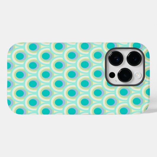 Peacock patroon mint aqua green Case-Mate iPhone case (Achterkant (horizontaal))