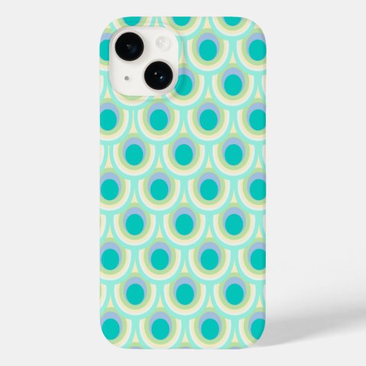 Peacock patroon mint aqua green Case-Mate iPhone case (Achterkant)