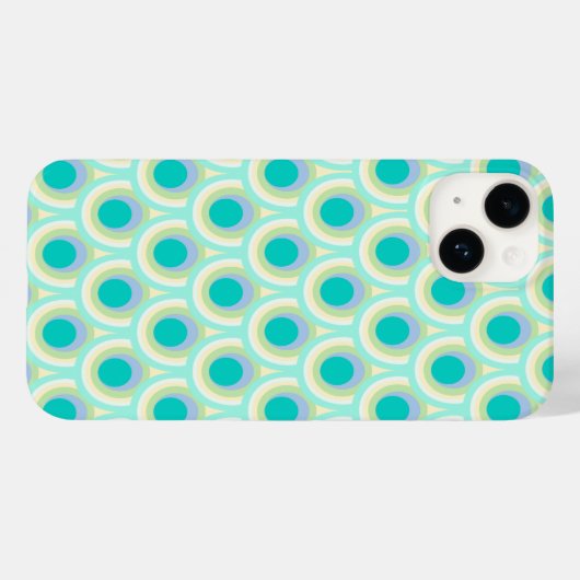 Peacock patroon mint aqua green Case-Mate iPhone case (Achterkant (horizontaal))