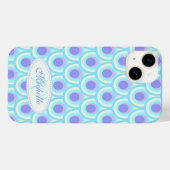 Peacock patroon paarse blauwe naam Case-Mate iPhone case (Achterkant (horizontaal))