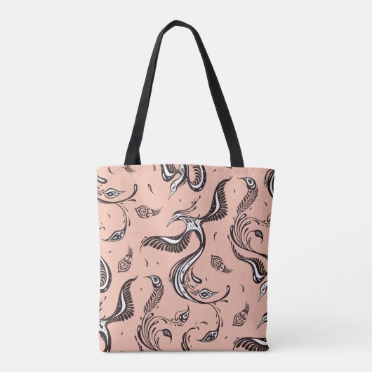 Peacock Pattern Artistic Bird Canvas tas (Achterkant)