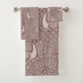 peacock pattern bad handdoek