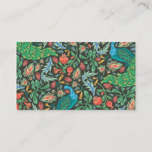 Peacock Pattern Blauwgroen Enclosure Kaart (Achterkant)