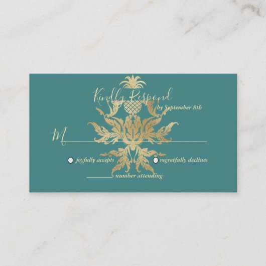 Peacock Pattern Blauwgroen Enclosure Kaart (Voorkant)