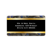 Peacock Pattern en Gold Bands Etiket (Voorkant)