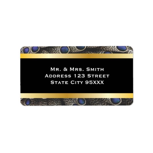 Peacock Pattern en Gold Bands Etiket (Voorkant)