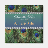 Peacock Pattern en Pearls Magneet (Voorkant)