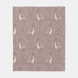 peacock pattern fleece deken