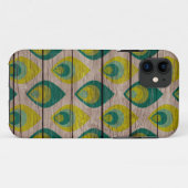 Peacock Pattern on Wood iPhone 5/5S Hoesje (Achterkant (horizontaal))