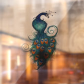 Peacock pauwen in blauwgroen en blauw raamsticker (Vel 2)