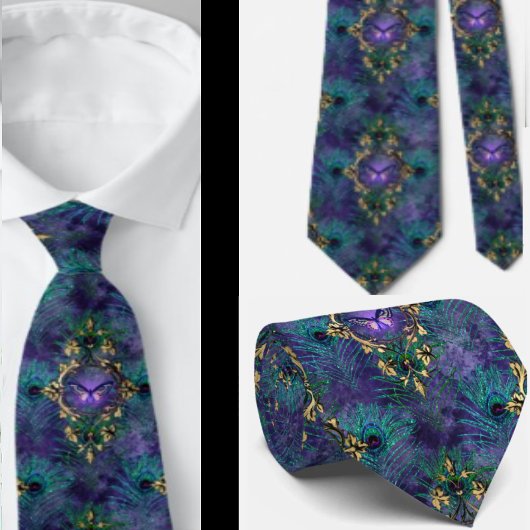 Peacock Peacock Butterflies Stropdas Necktie