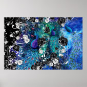 Peacock Peacock Feather Flower Garden Poster (Voorkant)