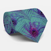 Peacock Peacock Feathers Blue Stropdas Necktie (Opgerold)