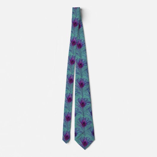 Peacock Peacock Feathers Blue Stropdas Necktie (Achterkant)