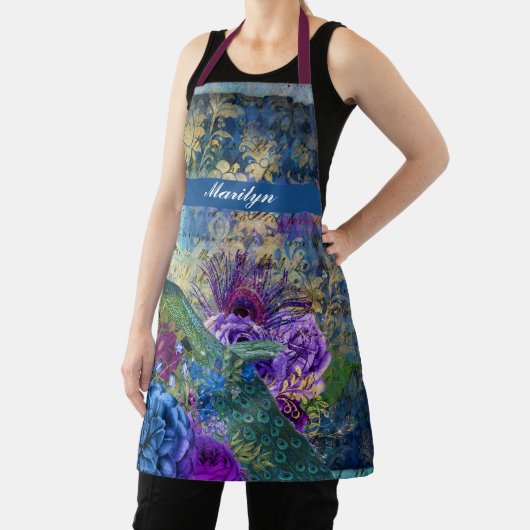 Peacock Peacocks Birds  Trendy Chic Apron Schort (Insitu)