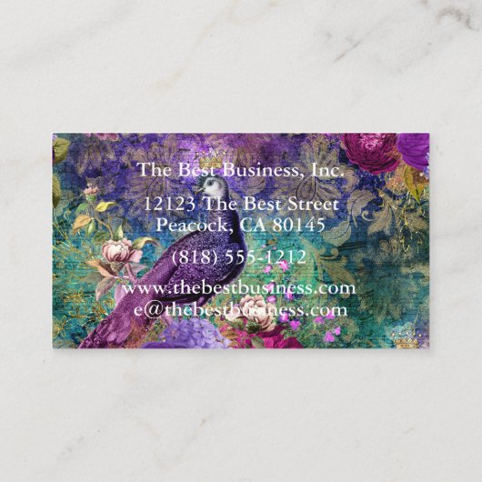 Peacock Peacocks Colorful Visitekaartjes (Achterkant)