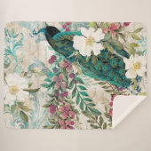 Peacock Peacocks Large Sherpa Blanket Deken (Voorkant (horizontaal))