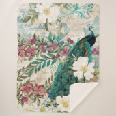 Peacock Peacocks Large Sherpa Blanket Sherpa Deken (Voorkant)