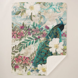Peacock Peacocks Large Sherpa Blanket Sherpa Deken