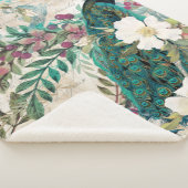 Peacock Peacocks Large Sherpa Blanket Sherpa Deken (3/4)