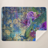 Peacock Peacocks Large Sherpa Blanket Sherpa Deken (Voorkant (horizontaal))