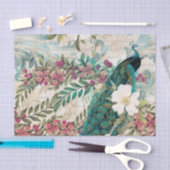 Peacock Peacocks ontkoppelen roze bloemen legant Tissuepapier (Craft)