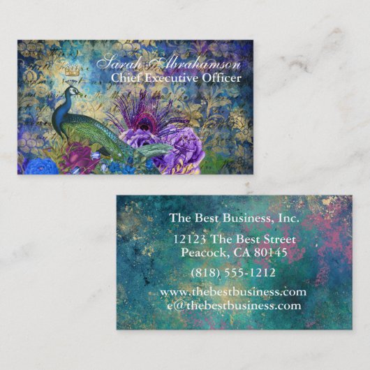 Peacock Peacocks Regale mooie Visitekaartjes (Voorkant / Achterkant)