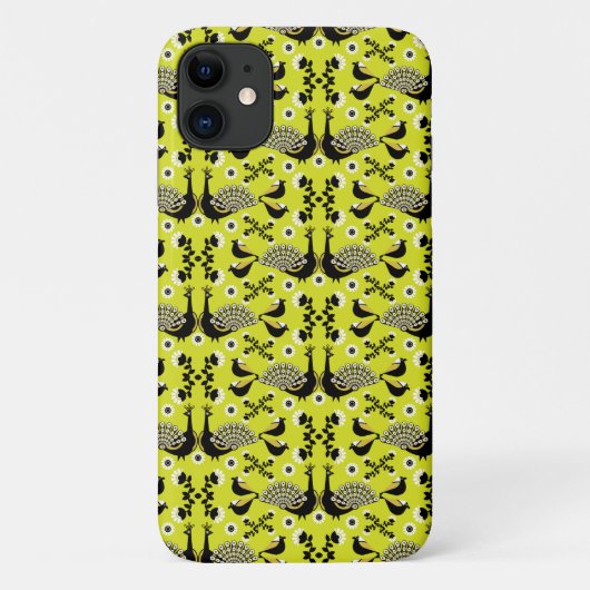 Peacock Peafowl Bird Folk Art Case-Mate iPhone Case (Achterkant)