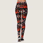 Peacock Peafowl Bird Folk Art Leggings (Achterkant)